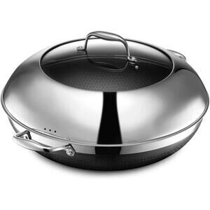 HexClad Hybrid Nonstick 14-Inch Good Con Wok with Stainless Steel Lid, MSRP $303